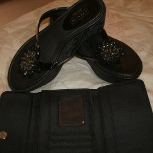Coach wedge sandals and wallet